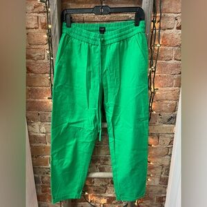J. Crew Vibrant Green Linen Pants